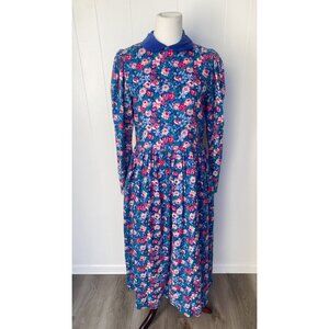 Vintage Laura Ashley Great Britain Floral Dress Collar Wool Cotton Corduroy